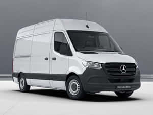 白色 Mercedes-Benz Sprinter 客貨車在灰色背景的工作室環境中。 — Mercedes-Benz 壁紙