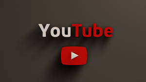 深灰色背景上帶有紅色播放按鈕的 YouTube 標誌 — 社群 壁紙