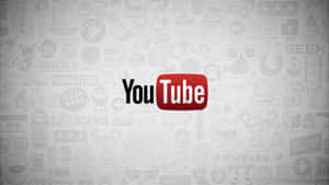 YouTube 標誌，帶有模糊的極客主題圖標，位於灰色背景上。 — YouTube 標誌 壁紙