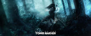 Tomb Raider 在雨夜森林中與野獸戰鬥。 — 電玩遊戲 GIF 壁紙