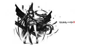 動漫女戰士，身著精細盔甲，披著飄逸斗篷，手持劍 — 混沌武士 壁紙
