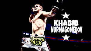 MMA冠軍Khabib Nurmagomedov在八角籠中慶祝勝利。 — 終極格鬥冠軍賽 壁紙