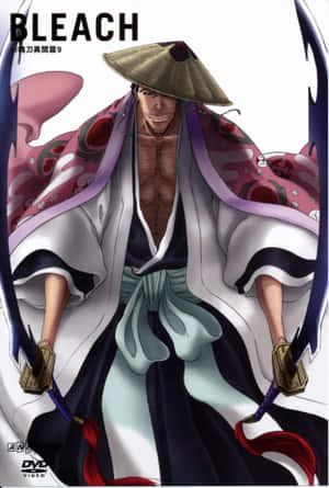 穿著武士服裝的動漫角色手持兩把劍。 — iPad Pro M4 壁紙