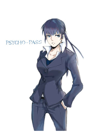 來自《Psycho-Pass》的動畫角色，穿著灰色西裝，表情嚴肅。 — Oppo Pad Mini 壁紙