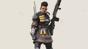 身穿戰鬥裝備的女兵手持步槍和手榴彈。 — Studio Display 壁紙