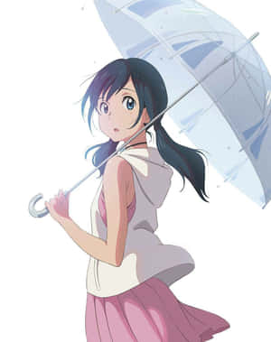 一位女孩撐著雨傘 — 天氣之子 壁紙