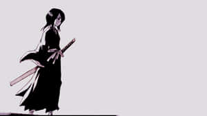 動漫角色身穿黑色長袍手持劍獨自站立 — 克洛伊·卡戴珊 壁紙