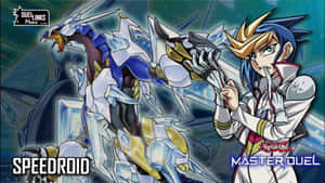 在遊戲王Master Duel場景中，動畫決鬥者與水晶龍戰鬥。 — 動漫戰鬥 壁紙