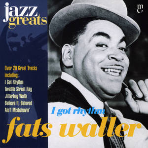 爵士音樂家 Fats Waller 在帶有歌曲名稱的復古專輯封面上微笑。 — 音樂 壁紙