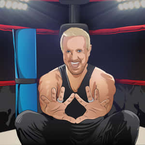 摔角手微笑並在拳擊場上用手做出心形。 — WWE GIF 壁紙