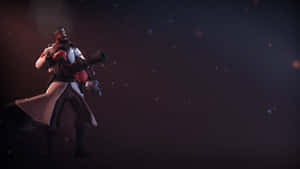 留鬍子戰士穿白色外套在星空手持大型武器 — 電玩遊戲 GIF 壁紙