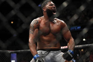 一位勝利的MMA戰士在八角籠中勝利後咆哮。 — 終極格鬥冠軍賽 壁紙