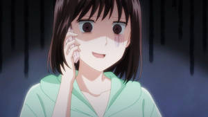 動漫女孩含淚微笑，正在講電話。 — 搞笑動漫 壁紙