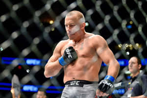 UFC拳手在比賽期間於八角籠內擦汗。 — 終極格鬥冠軍賽 壁紙