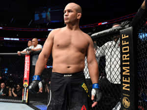 專業MMA戰士在比賽期間站在八角籠內。 — 運動 壁紙