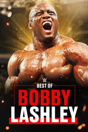 摔角手 Bobby Lashley 在金色燈光下，汗水在肌肉上閃閃發光，發出咆哮。 — 摔角 壁紙
