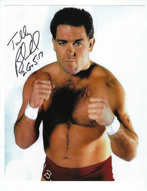 摔角手 Tully Blanchard 的簽名肖像，擺出戰鬥姿勢。 — 科迪·貝林傑 壁紙
