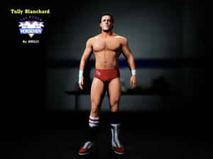 摔角手 Tully Blanchard 穿著紅色短褲和靴子在黑暗的攝影棚中擺姿勢。 — 蘿拉兔 壁紙