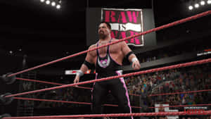 WWE 活動期間摔角手在擂台上，觀眾歡呼 — 運動 壁紙
