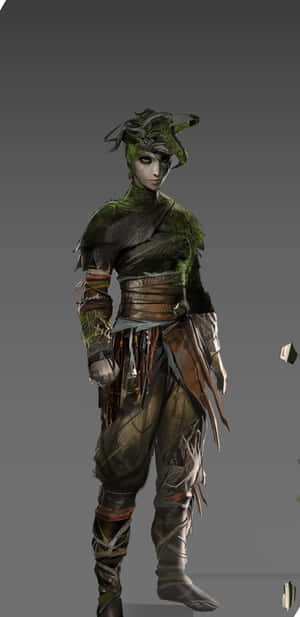 一位被苔蘚覆蓋的戰士，身體和盔甲上長出藤蔓。 — 電玩遊戲 GIF 壁紙