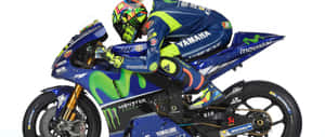 專業摩托車賽車手，身穿全套裝備，騎著Yamaha MotoGP摩托車。