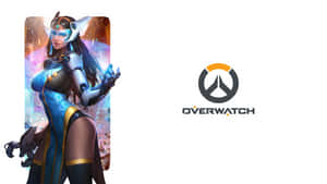 身穿未來盔甲的Overwatch英雄站在遊戲標誌旁 — 鬥陣特攻 壁紙