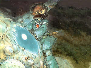年輕太空人騎著發光藍色生物穿越星空 — 美學天空 壁紙