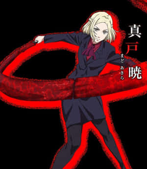 金髮動漫少女在黑暗環境中揮舞紅色鞭子。 — 混沌武士 壁紙