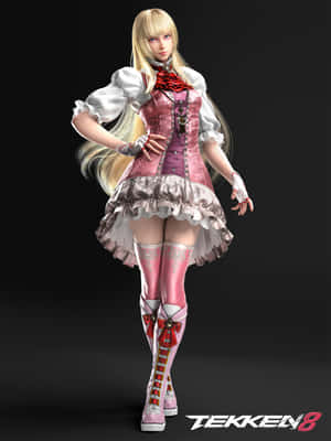 來自遊戲 Tekken 8 的金髮動漫戰士，身穿粉色服裝。 — iPad Pro 13 壁紙