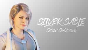 Silver Sable 身穿淺藍色未來風格服裝，銀髮藍眼。 — 銀刺蝟 壁紙