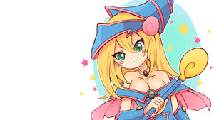 動漫女巫與魔法棒和星星背景 — 遊戲王 壁紙
