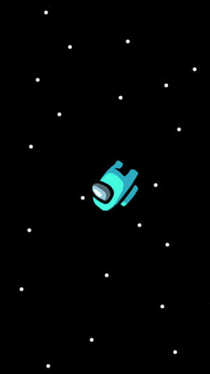 青綠色太空人在星空漂浮 — 省電 壁紙