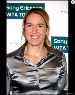 身穿銀色襯衫的女性在Sony Ericsson WTA Tour活動中微笑。 — 運動 壁紙