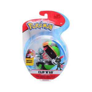 包裝中的 Pokémon Clip 'N' Go 玩具，包含勾魂眼和精靈球。 — 遊戲 壁紙