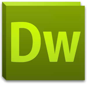 帶有綠色漸變和3D效果的Adobe Dreamweaver軟體圖示。 — 1:1 壁紙