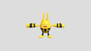 3D渲染中憤怒的黃黑電氣蜜蜂寶可夢角色。 — 電玩遊戲 GIF 壁紙