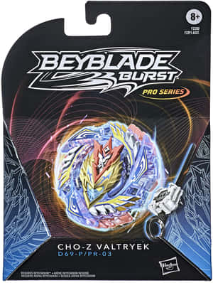 包裝中的Beyblade Burst Pro Series Cho-Z Valtryek陀螺和發射器。