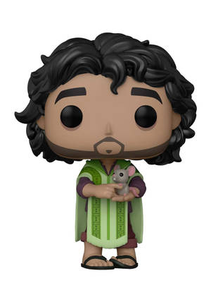一個男人抱著老鼠絨毛玩具的Funko Pop乙烯基公仔。 — OnePlus Pad Go 2 壁紙