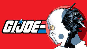 G.I. Joe標誌，忍者士兵和白色頭盔，紅色背景 — 蛇眼 壁紙