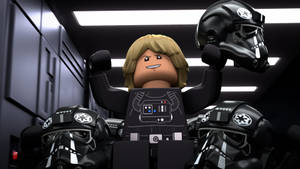 LEGO 路克·天行者被風暴兵包圍在太空船走廊。 — 樂高旋風忍者 壁紙