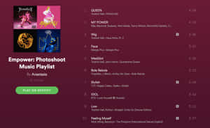 名為Empower Photoshoot Music Playlist的Spotify播放清單，列出了31首歌曲。 — 美學音樂 壁紙