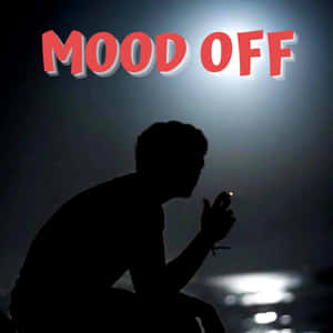一個人吸煙的剪影，帶有紅色文字 'MOOD OFF'。 — 心情不好 GIF 壁紙