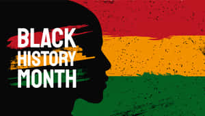 帶有剪影和旗幟顏色的 Black History Month 圖形。 — 剪影 壁紙