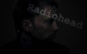 一個人的輪廓，發光的綠色數位代碼覆蓋在他們的臉上。 — 音樂 壁紙