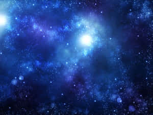 深邃太空場景中充滿活力的藍色星星和發光的星雲。 — 藍色銀河 壁紙
