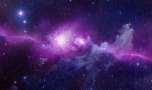 深空中充滿活力的紫色星雲和星星 — 暗紫色美學 壁紙