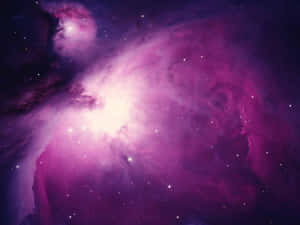 深空中帶有閃爍星星的鮮豔紫色和粉紅色星雲。 — 紫色光劍 壁紙