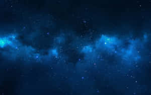 一個充滿星星的藍色星雲，位於深空之中。 — 星星 壁紙