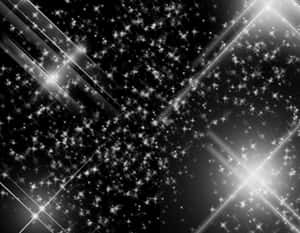 黑色背景，帶有白色星爆和對角線光束。 — 星星 壁紙