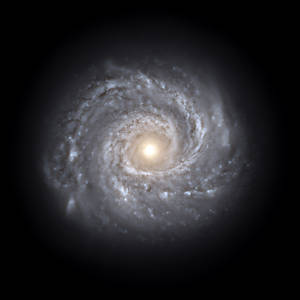 螺旋星系，在深空中擁有明亮的核心和旋轉臂。 — 宇宙 壁紙